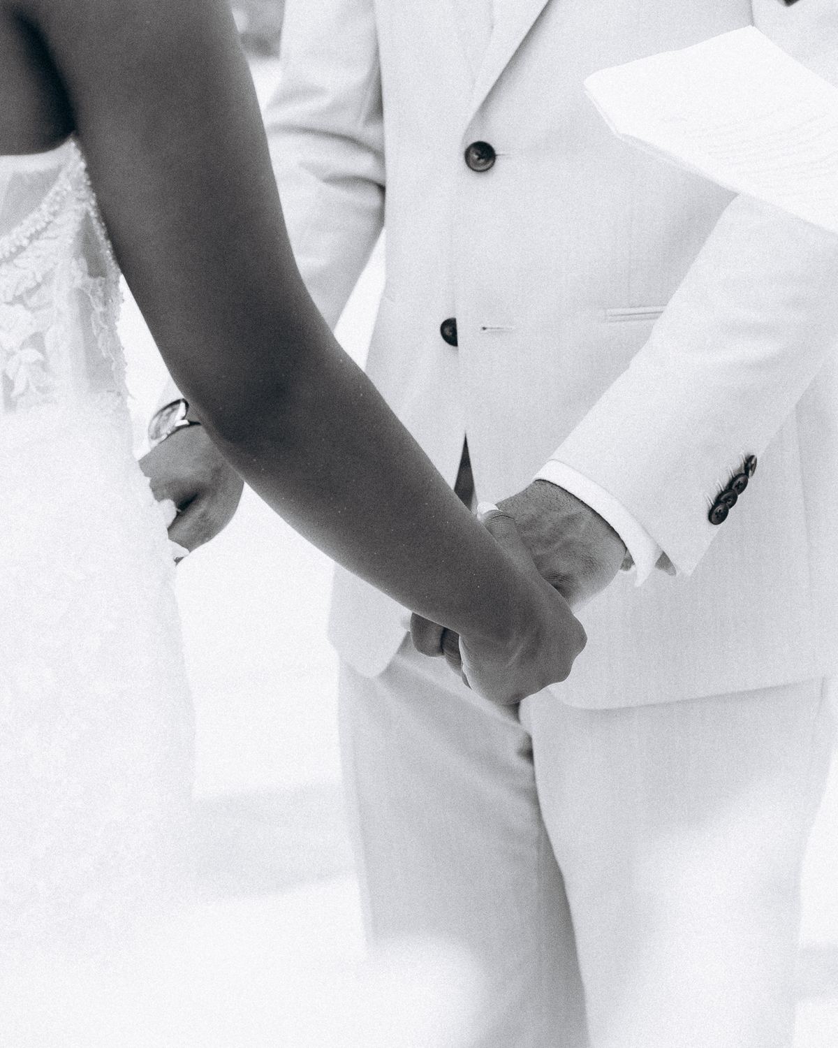 Holding hands during the ceremony